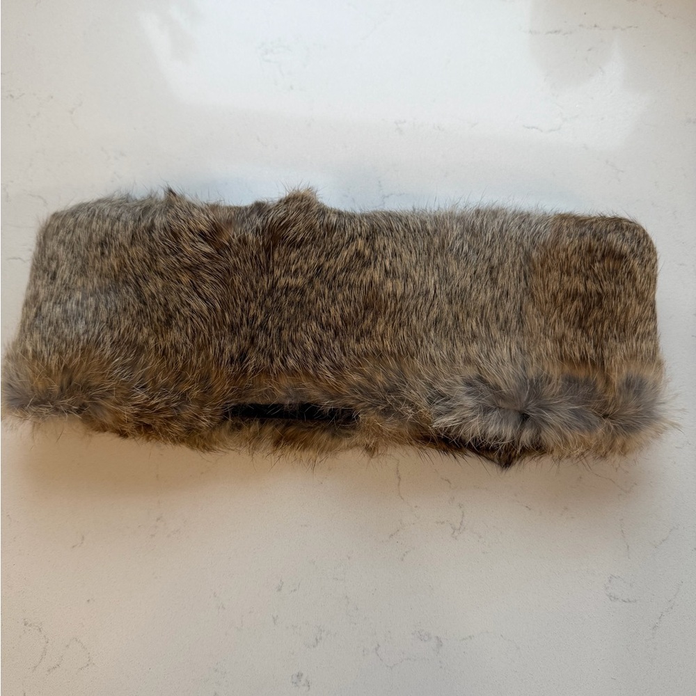 Surell Real Rabbit Fur Headband in Brown